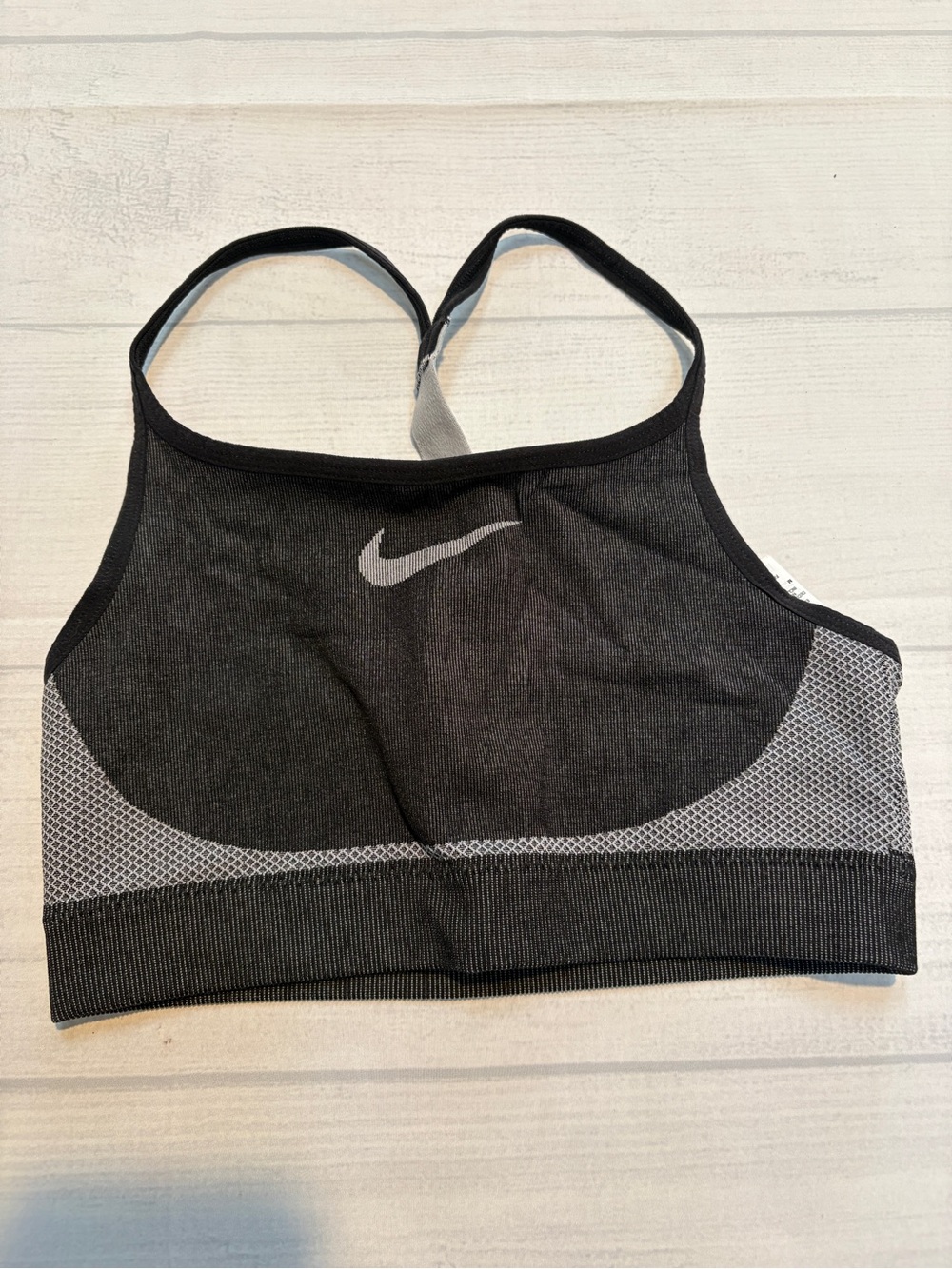 Nike Black and Gray Racerback Swim Sports Bra